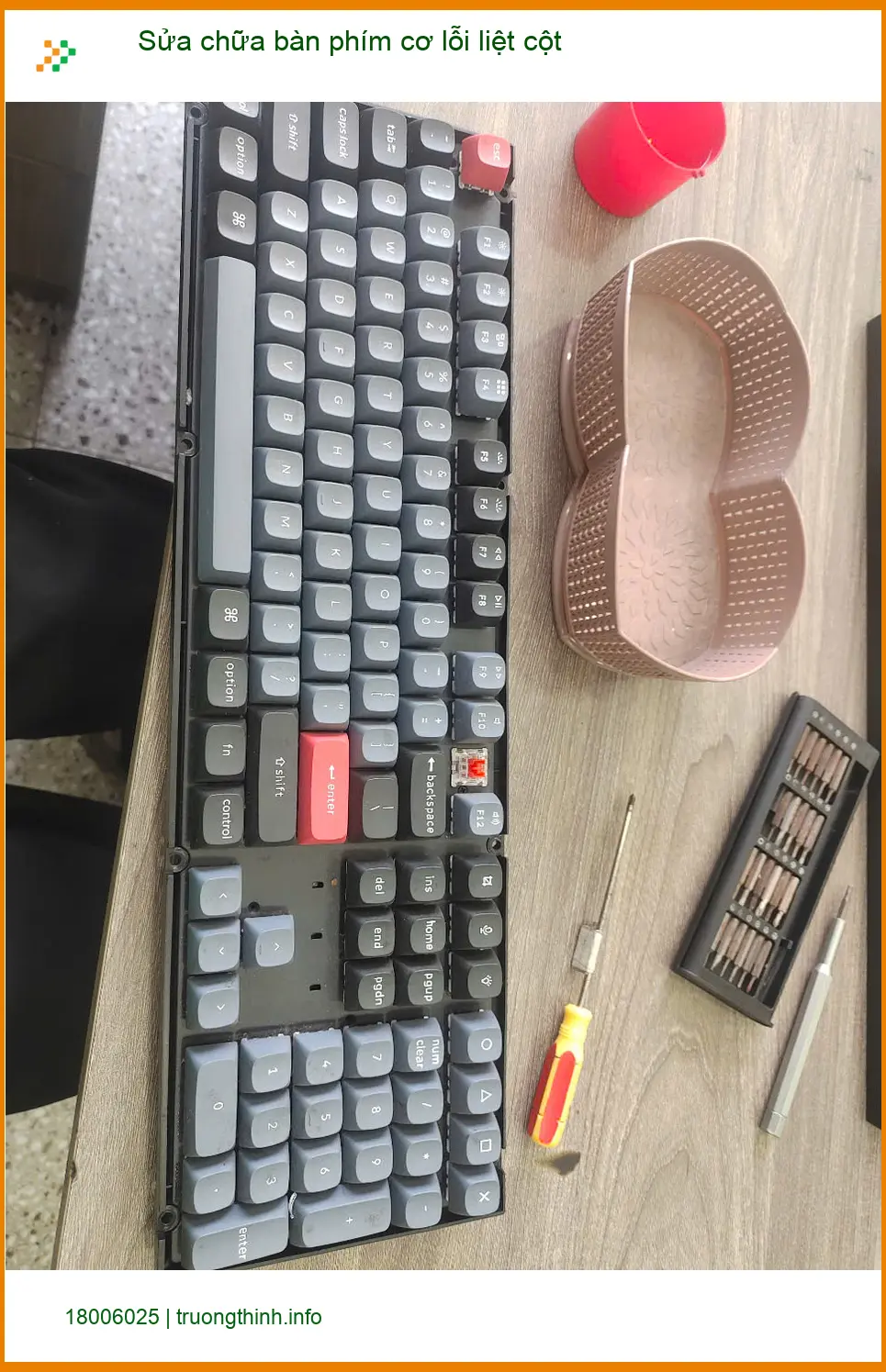 Chỗ khắc phục bàn phím cơ lỗi liệt cột Quận 7 - Anh Tiến kỹ sư hài lòng ảnh thực tế 1