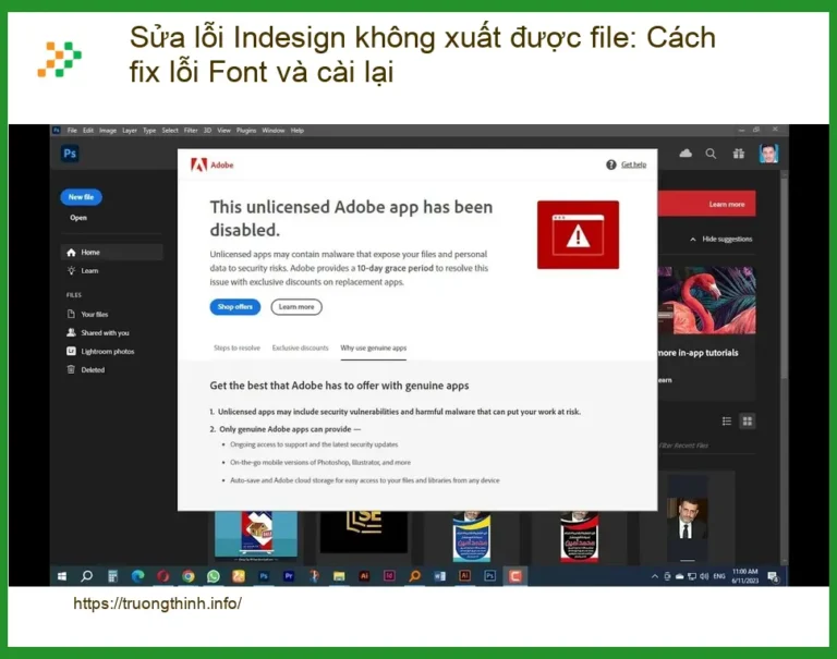 Thủ thuật Sửa lỗi Indesign không xuất file: Fix Font, cài lại - Trung tâm hỗ trợ