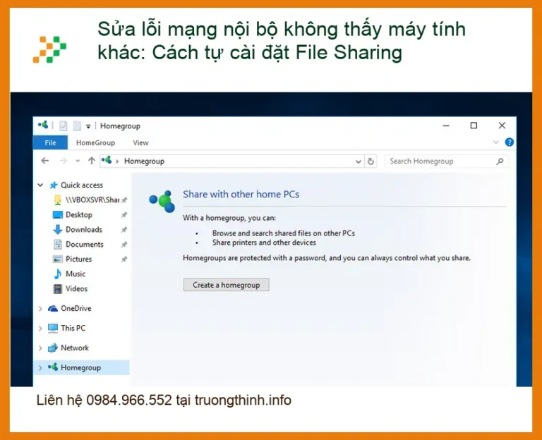 Thủ thuật Phần mềm Sửa lỗi mạng nội bộ không thấy máy tính khác: Cách tự cài đặt File Sharing