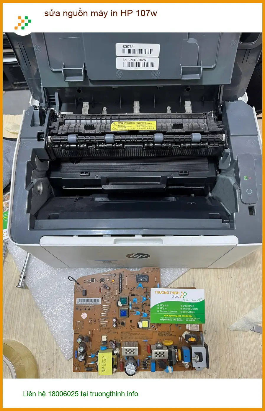Review ca sửa nguồn máy in HP 107w của Anh Đức tại Quận Bình Thạnh ảnh thực tế 1