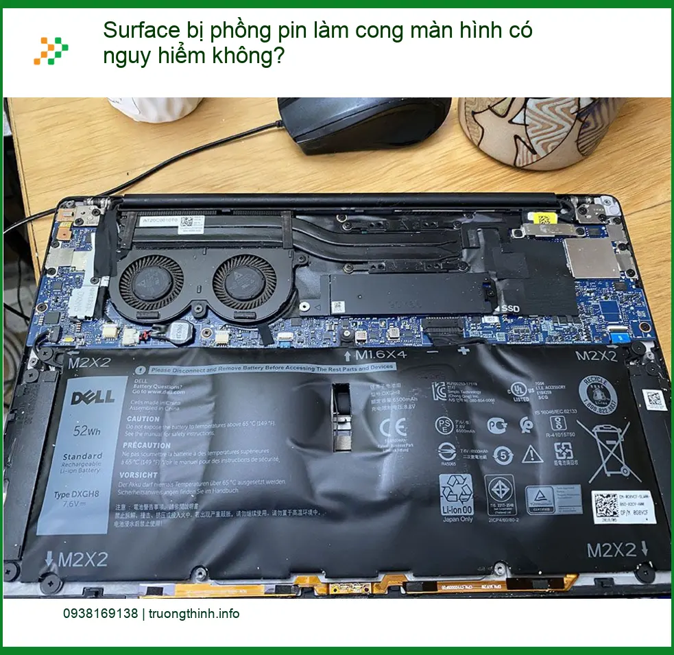 Surface bị phồng pin làm cong màn hình có nguy hiểm không? - Trung tâm sửa chữa TPHCM