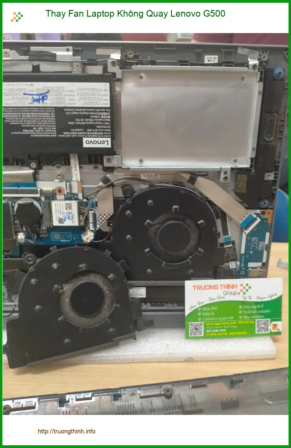 Chỗ thay fan laptop không quay Lenovo G500 Quận 12 - Chị Hoa cần ngay ảnh thực tế 1