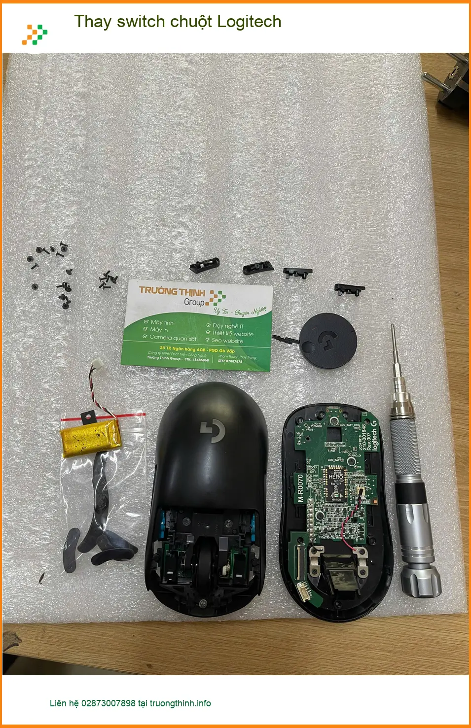 Chú Hùng - Kiến trúc sư Quận Thủ Đức review chỗ thay switch chuột Logitech uy tín ảnh thực tế 2