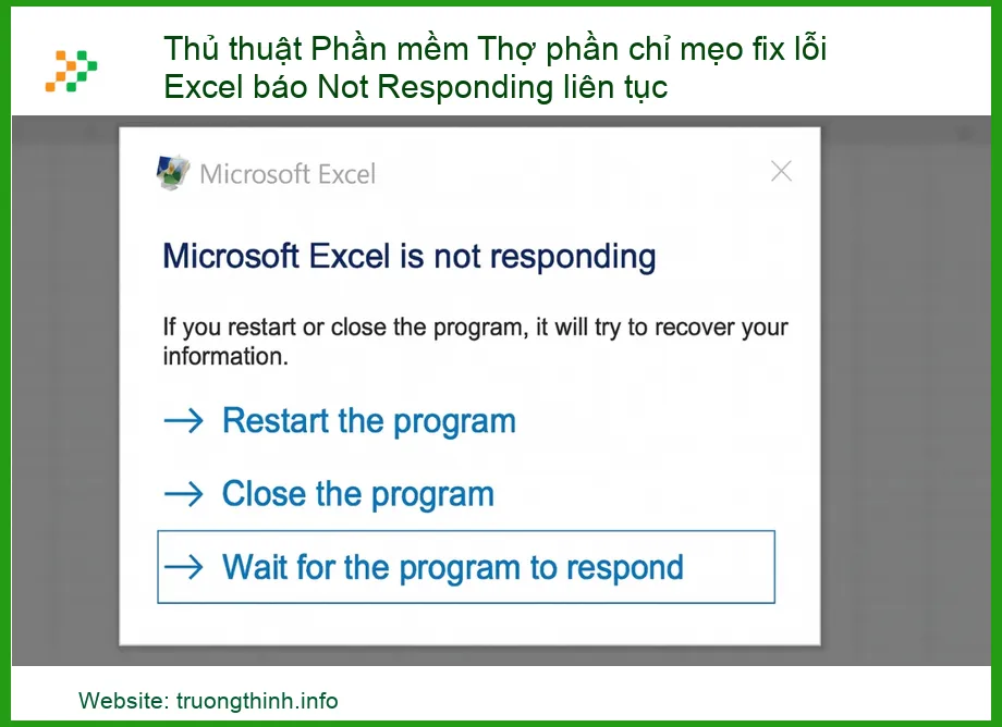 Excel Báo Not Responding Liên Tục - Cách Khắc Phục Hiệu Quả Nhất