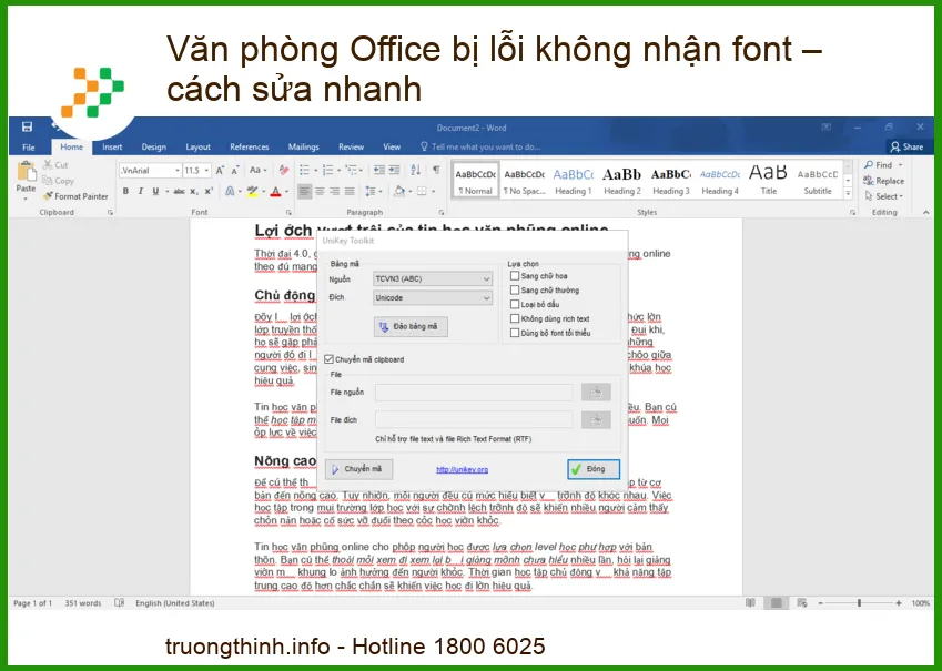 Văn phòng Office bị lỗi không nhận font – Cách sửa nhanh và hiệu quả nhất!