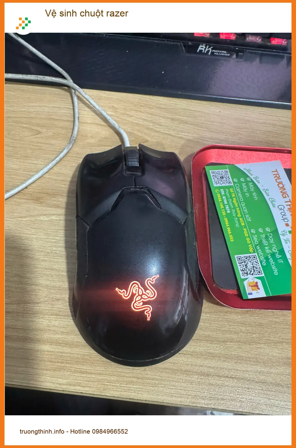 Dịch vụ vệ sinh chuột razer Quận Tân Bình uy tín - Anh Đức review ca làm sạch chuột gaming