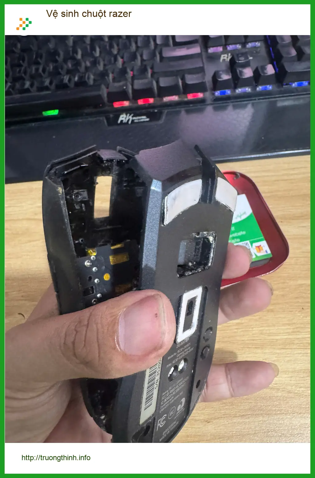Dịch vụ vệ sinh chuột razer Quận Tân Bình uy tín - Anh Đức review ca làm sạch chuột gaming ảnh thực tế 1