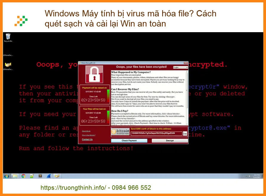Windows Máy tính bị virus mã hóa file? Cách quét sạch và cài lại Win an toàn
