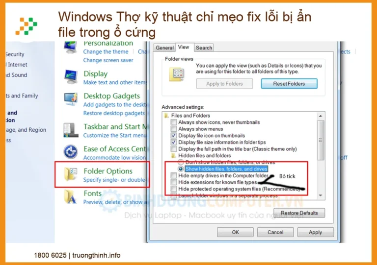 Windows Thợ kỹ thuật chỉ mẹo fix lỗi bị ẩn file trong ổ cứng: Giải pháp triệt để từ A-Z