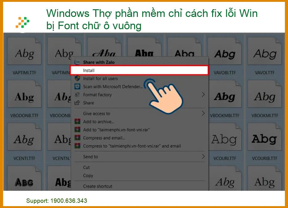 Windows Thợ phần mềm chỉ cách fix lỗi Win bị Font chữ ô vuông triệt để