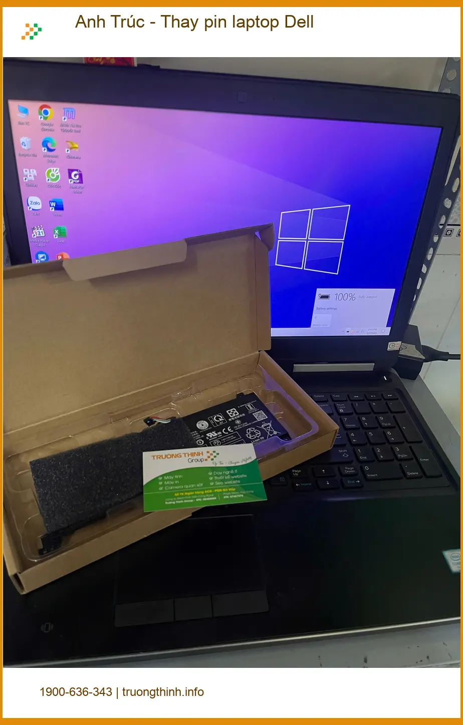 Trung tâm Thay pin laptop Dell Quận Thủ Đức - Chị Thảo cần thay lấy liền ảnh thực tế 1
