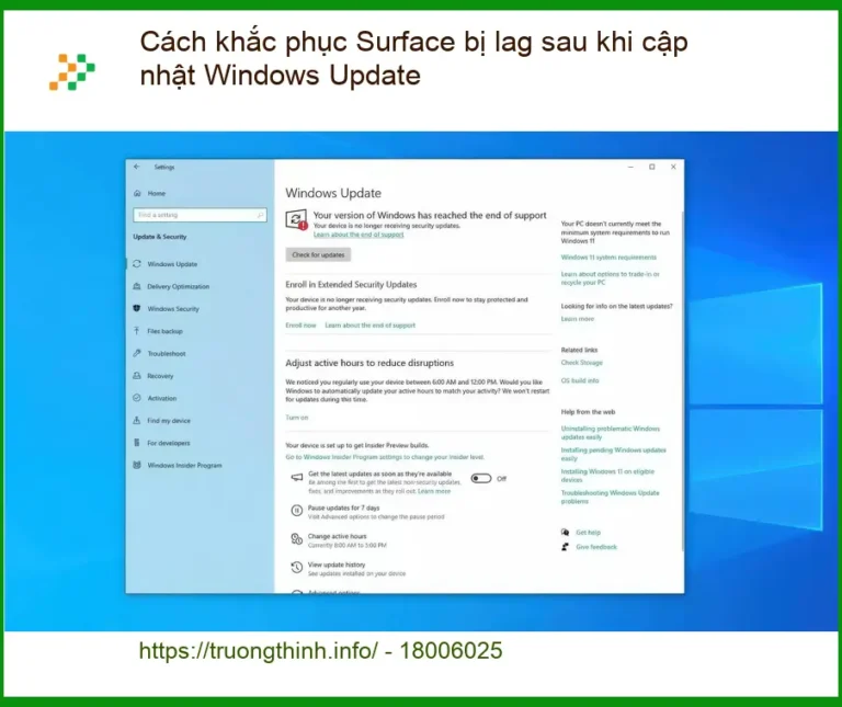 Cách khắc phục bị lag sau khi cập nhật Windows Update - Trung tâm hỗ trợ gần đây