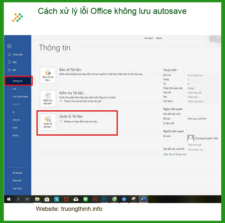 Văn phòng Cách xử lý lỗi Office không lưu autosave - Trung tâm hỗ trợ TPHCM