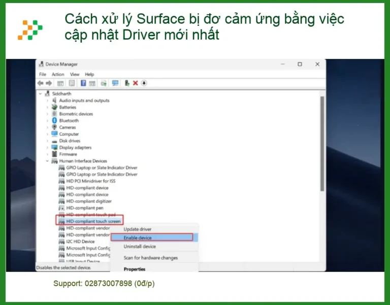 Sửa Laptop Cách xử lý Surface bị đơ cảm ứng – Địa chỉ trung tâm hỗ trợ gần đây