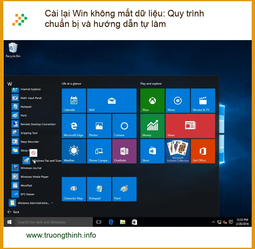 Windows Cài lại Win không mất dữ liệu - Hướng dẫn tự xử lý tại nhà