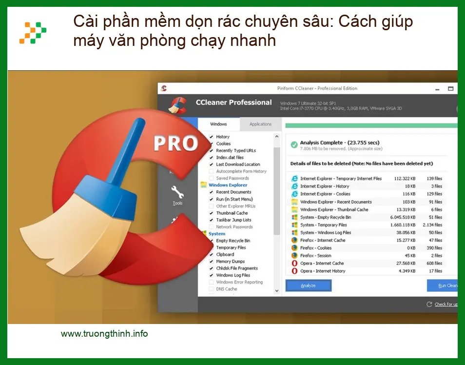 Cài phần dọn rác chuyên sâu: Máy văn phòng chạy nhanh - Hỗ trợ kỹ thuật