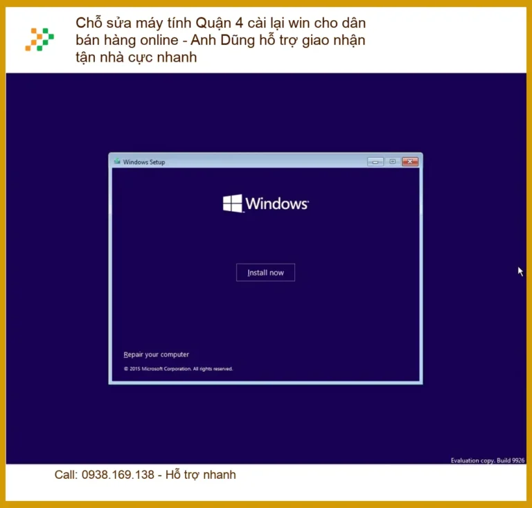 Sửa máy tính Quận 4 cài lại win cho dân bán hàng online - Hỗ trợ tận nhà nhanh