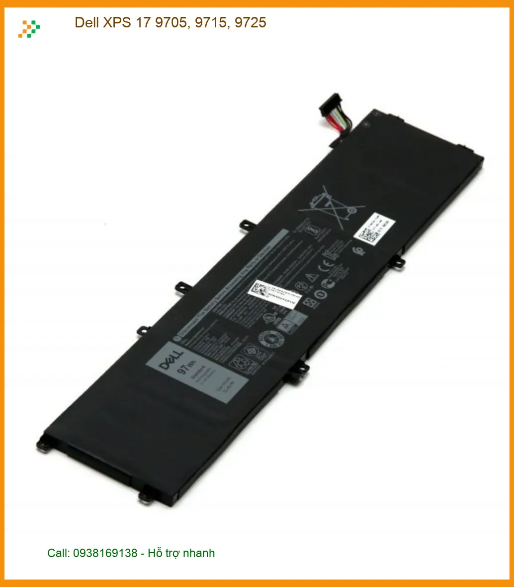Pin Laptop DELL Dell XPS 17 9705, 9715, 9725 - Thay Nhanh, Giá Tốt TPHCM
