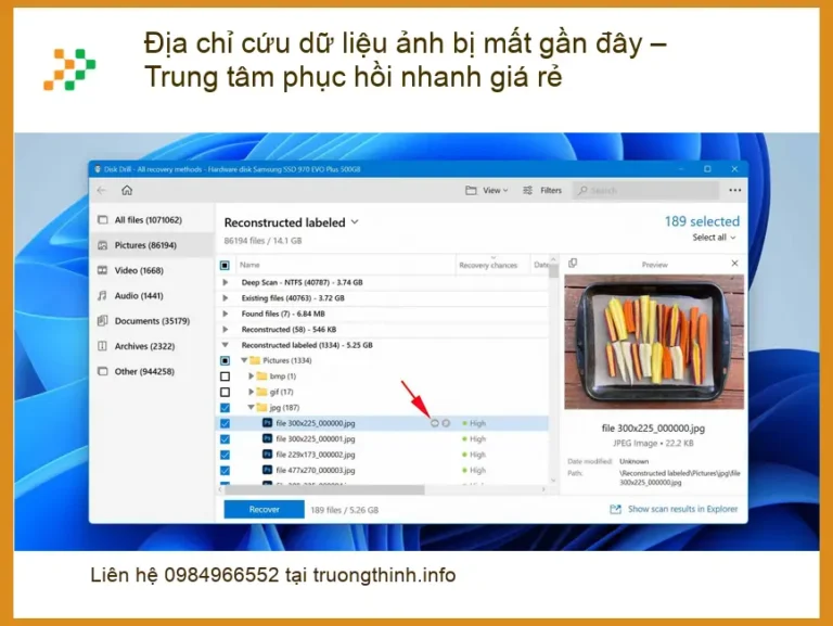 Khôi Phục Dữ Liệu ảnh bị mất – Dịch vụ cứu nhanh lấy liền gần đây
