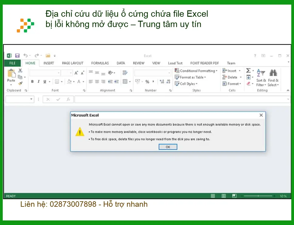 Khôi Phục Dữ Liệu Excel bị lỗi ổ cứng – Trung tâm cứu dữ liệu uy tín TPHCM