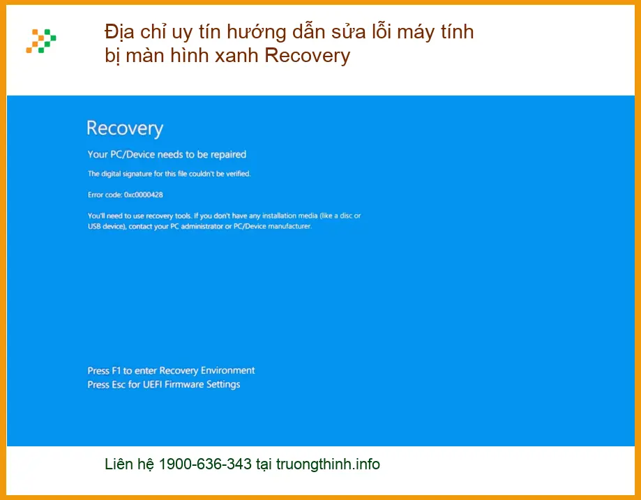 Sửa lỗi máy tính màn hình xanh Recovery - Trung tâm uy tín TPHCM
