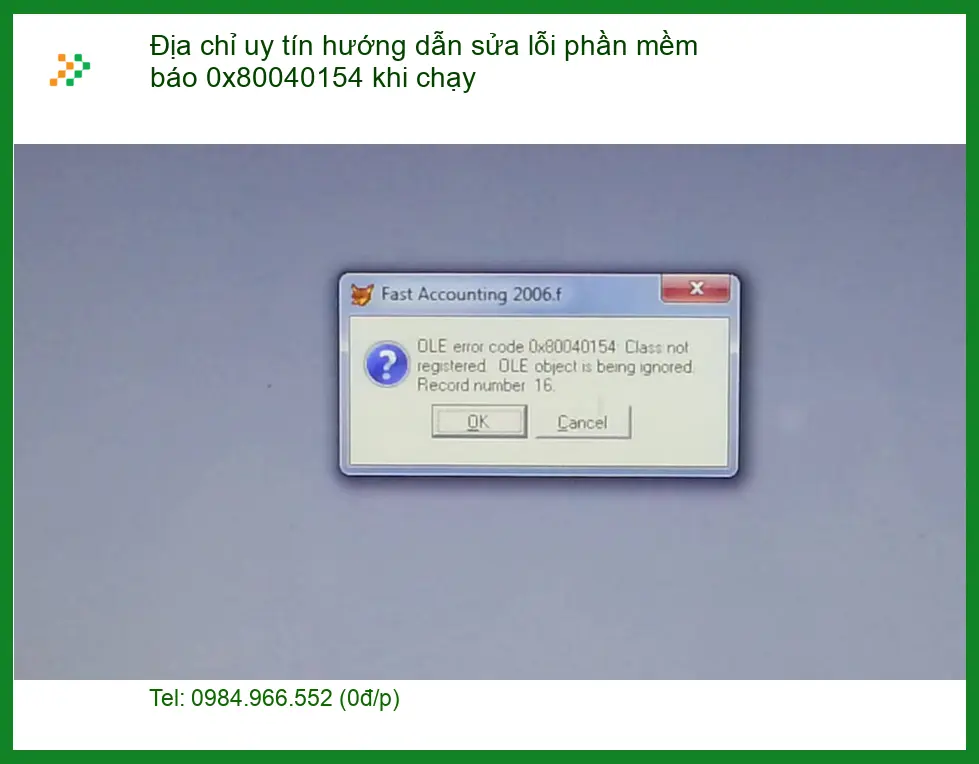 Sửa lỗi 0x80040154 khi chạy phần mềm - Trung tâm hỗ trợ gần đây