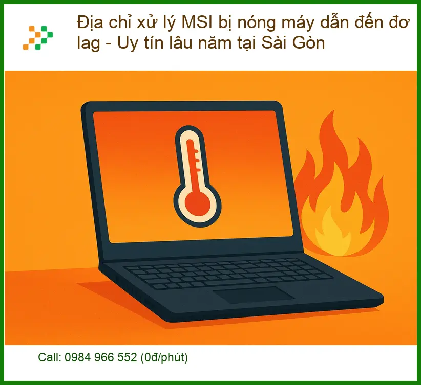 Sửa Laptop Địa chỉ xử lý MSI bị nóng máy đơ lag - Trung tâm uy tín TPHCM