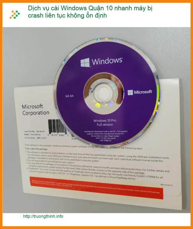 Windows Dịch vụ cài Quận 10 nhanh máy crash - Trung tâm hỗ trợ kỹ thuật gần đây