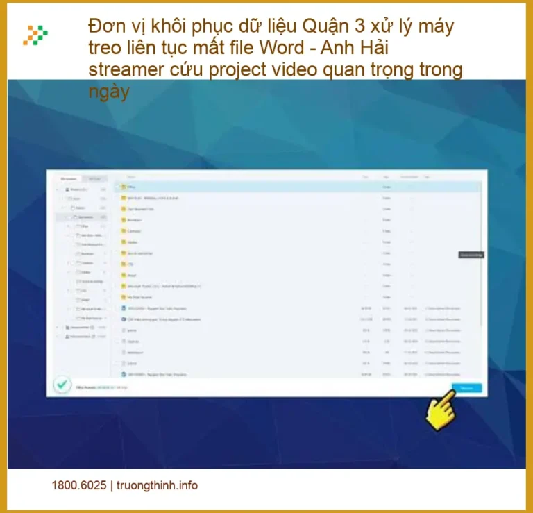 Khôi Phục Dữ Liệu Quận 3 - Dịch vụ cứu dữ liệu tận nơi lấy liền