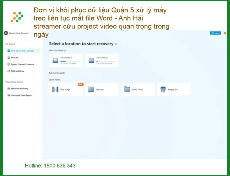 Khôi Phục Dữ Liệu Quận 5: Cứu file Word, video - Dịch vụ lấy ngay
