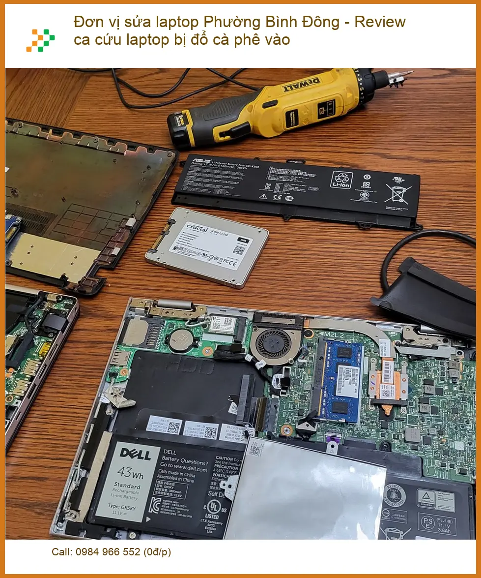 Sửa Laptop Phường Bình Đông bị đổ cà phê - Cứu máy nhanh TPHCM