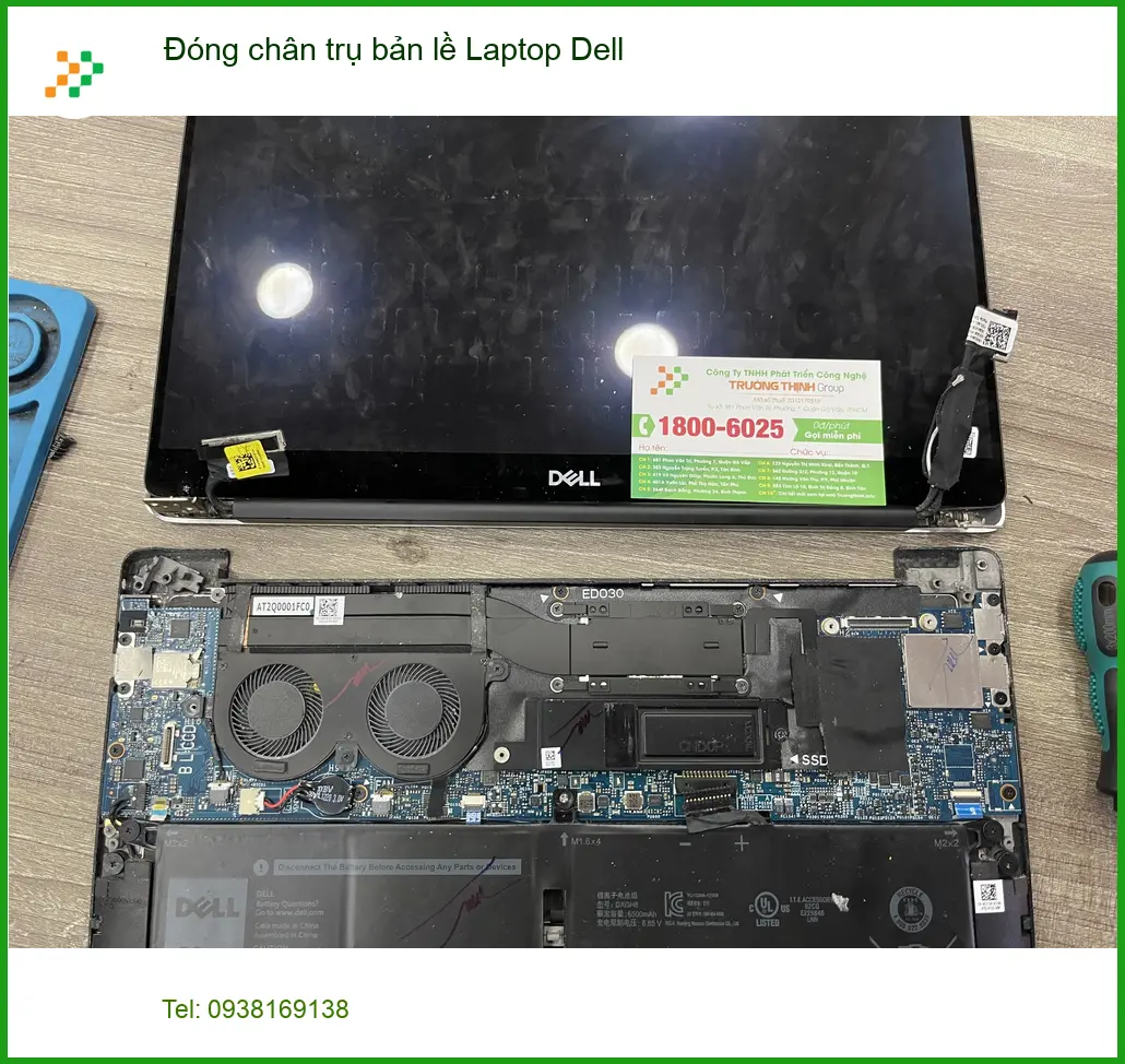 Chỗ đóng chân trụ bản lề Laptop Dell Quận 7 - Chị Tuyết designer lấy ngay ảnh thực tế 1