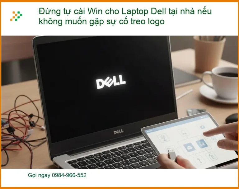Sửa Laptop Dell treo logo sau tự cài Win - Trung tâm hỗ trợ TPHCM