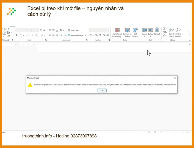 Văn phòng Excel bị treo khi mở file – Địa chỉ trung tâm hỗ trợ TPHCM