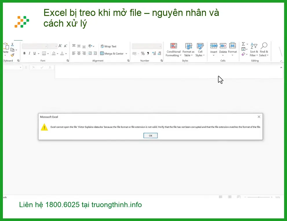 Văn phòng Excel bị treo khi mở file – Sửa máy tính uy tín TPHCM