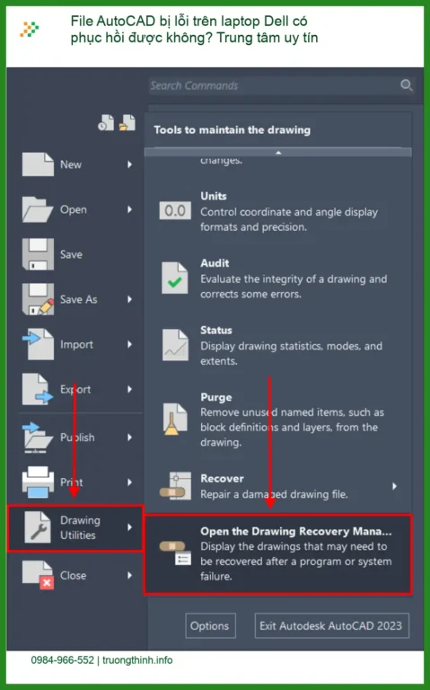 Khôi phục dữ liệu AutoCAD lỗi trên laptop Dell - Trung tâm uy tín