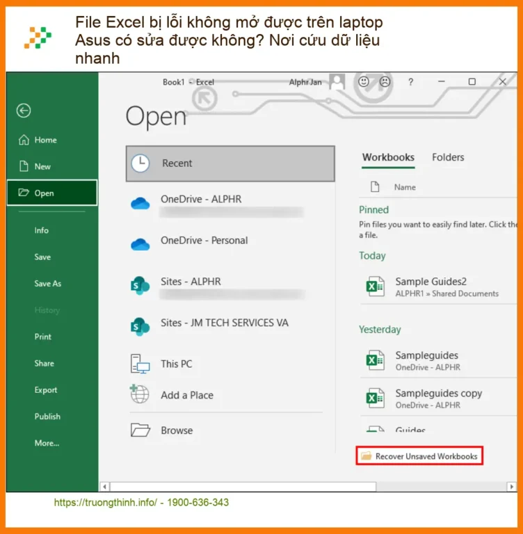 Khôi Phục Dữ Liệu File Excel lỗi không mở được - Cứu dữ liệu