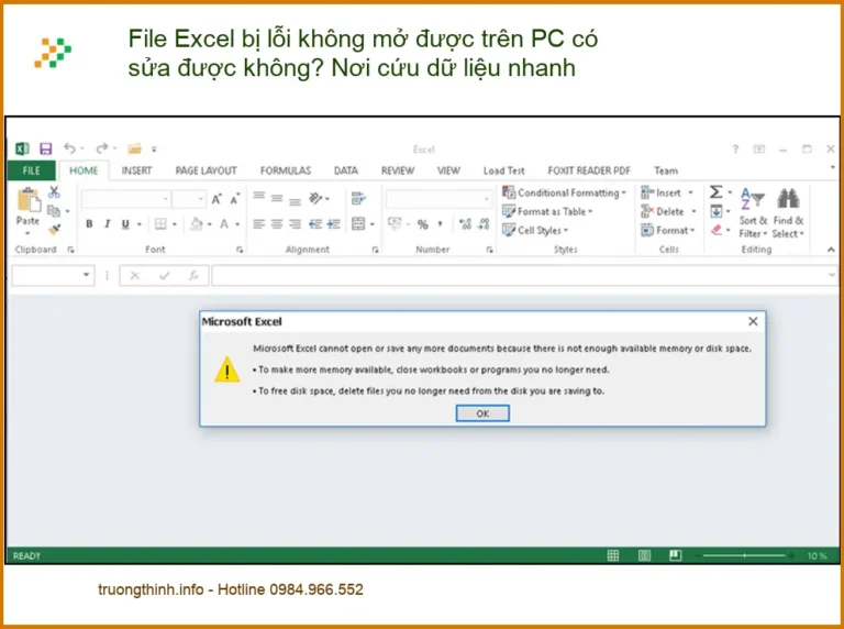 Khôi Phục Dữ Liệu File Excel bị lỗi PC - Trung tâm cứu dữ liệu nhanh TPHCM