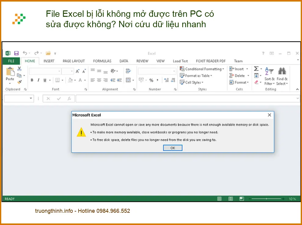 Khôi Phục Dữ Liệu File Excel bị lỗi PC - Trung tâm cứu dữ liệu nhanh TPHCM