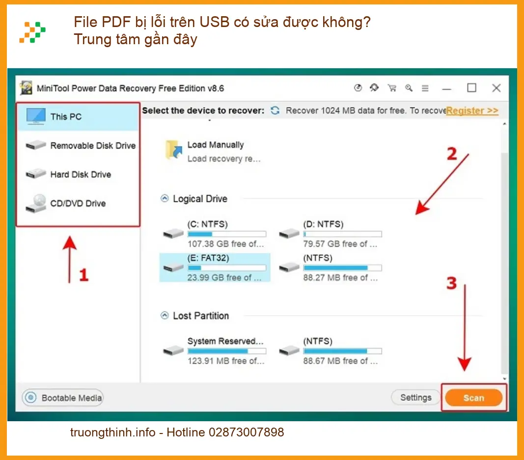 Khôi phục dữ liệu PDF lỗi USB có sửa không? - Trung tâm cứu dữ liệu TPHCM