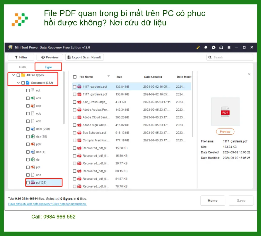 Khôi phục dữ liệu PDF bị mất trên PC - Nơi cứu dữ liệu TPHCM