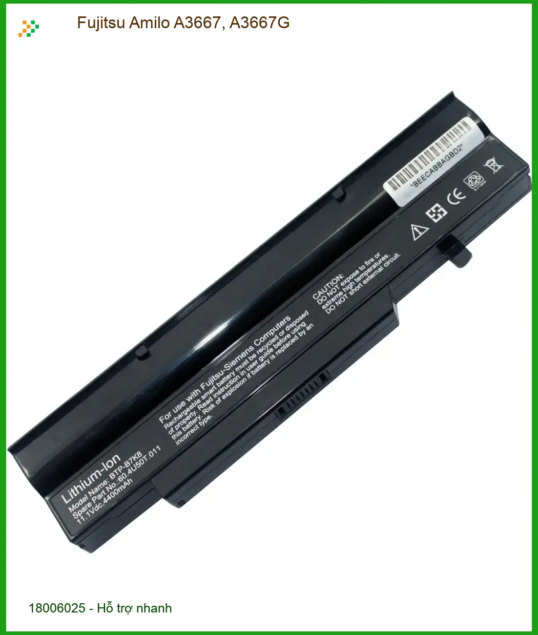 Pin Laptop Fujitsu Amilo A3667, A3667G - Thay Pin Lấy Liền | Giá Tốt TPHCM