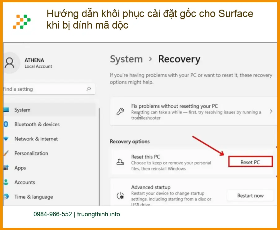 Sửa Laptop Hướng dẫn khôi phục cài đặt gốc Surface - Trung tâm hỗ trợ gần đây