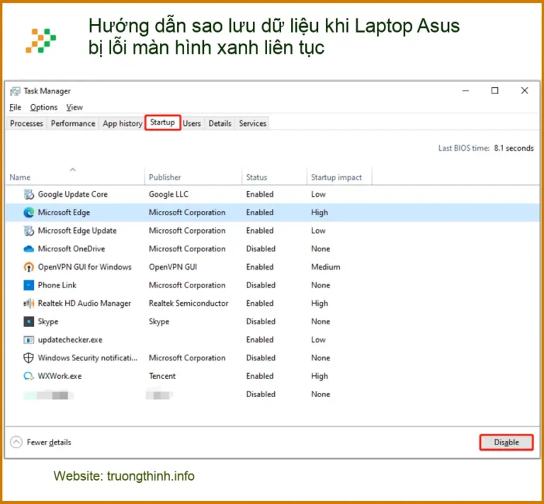 Sửa Laptop: Sao lưu dữ liệu Asus lỗi màn hình xanh - Tự xử lý ngay