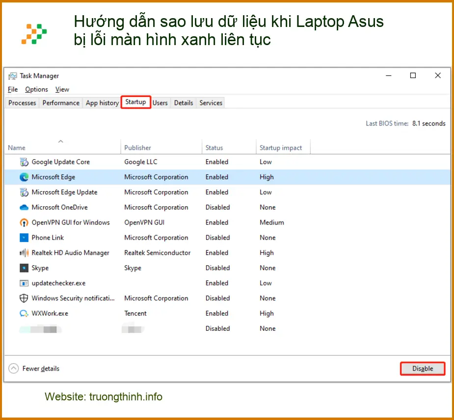 Sửa Laptop: Sao lưu dữ liệu Asus lỗi màn hình xanh - Tự xử lý ngay
