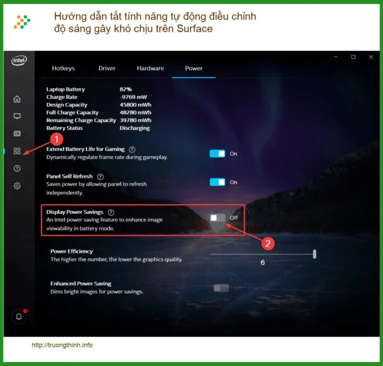 Tắt tự động điều chỉnh độ sáng Surface - Địa chỉ sửa laptop uy tín