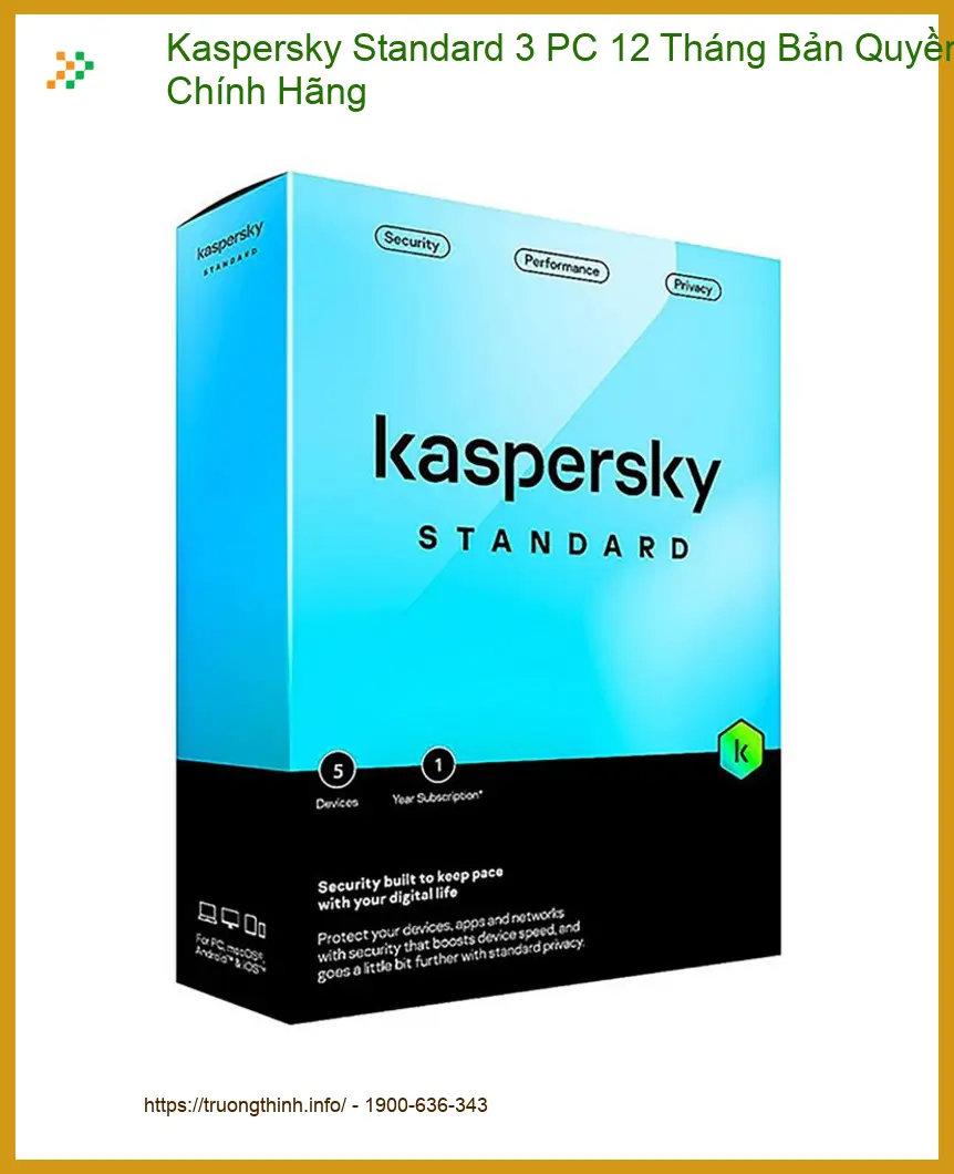 Antivirus Kaspersky Standard 3 PC 12 Tháng - Mua Bản Quyền Giá Tốt TPHCM