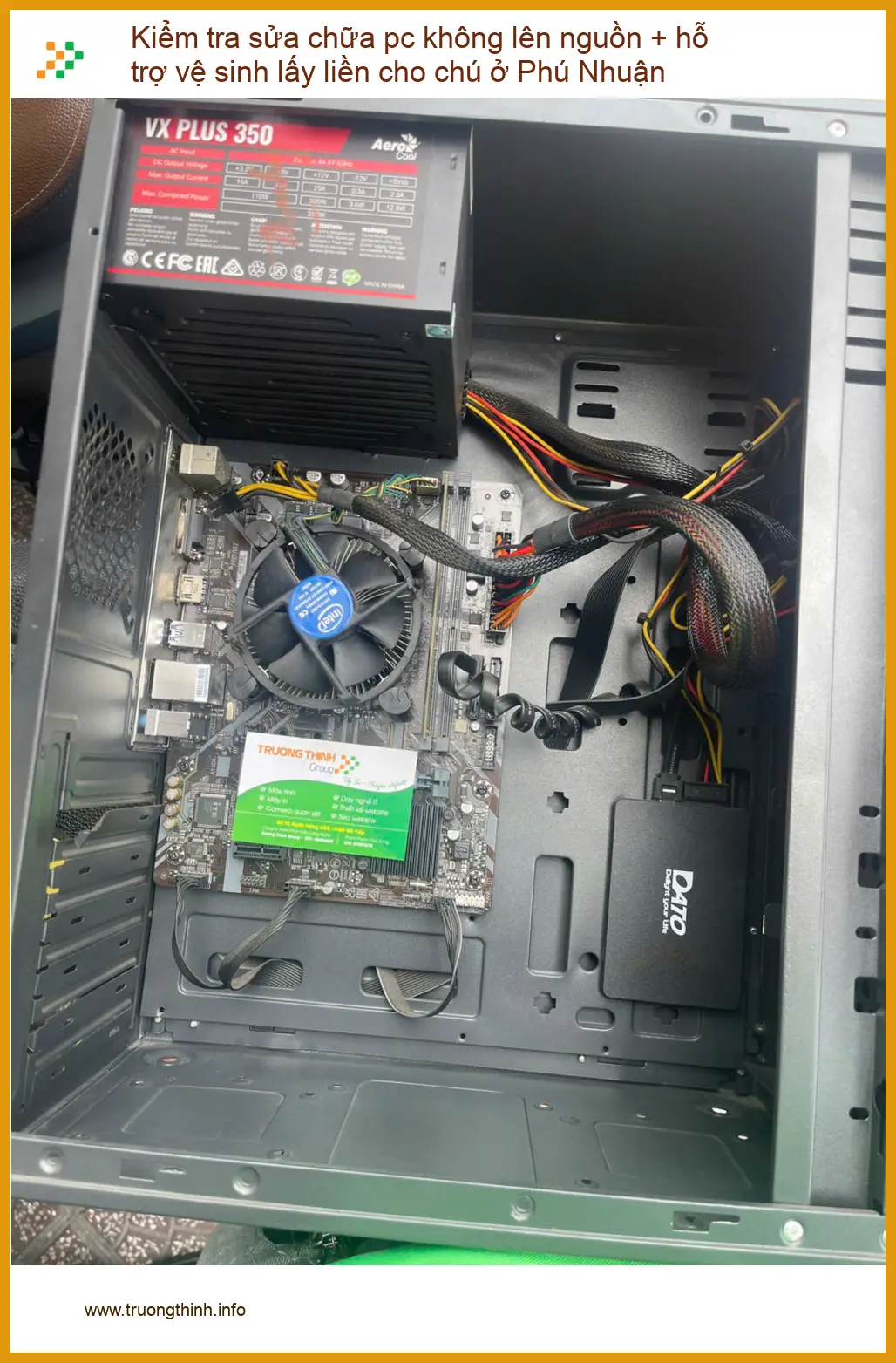 Dịch vụ sửa chữa pc không lên nguồn và vệ sinh lấy liền cho bác Phúc ở Phú Nhuận ảnh thực tế 1