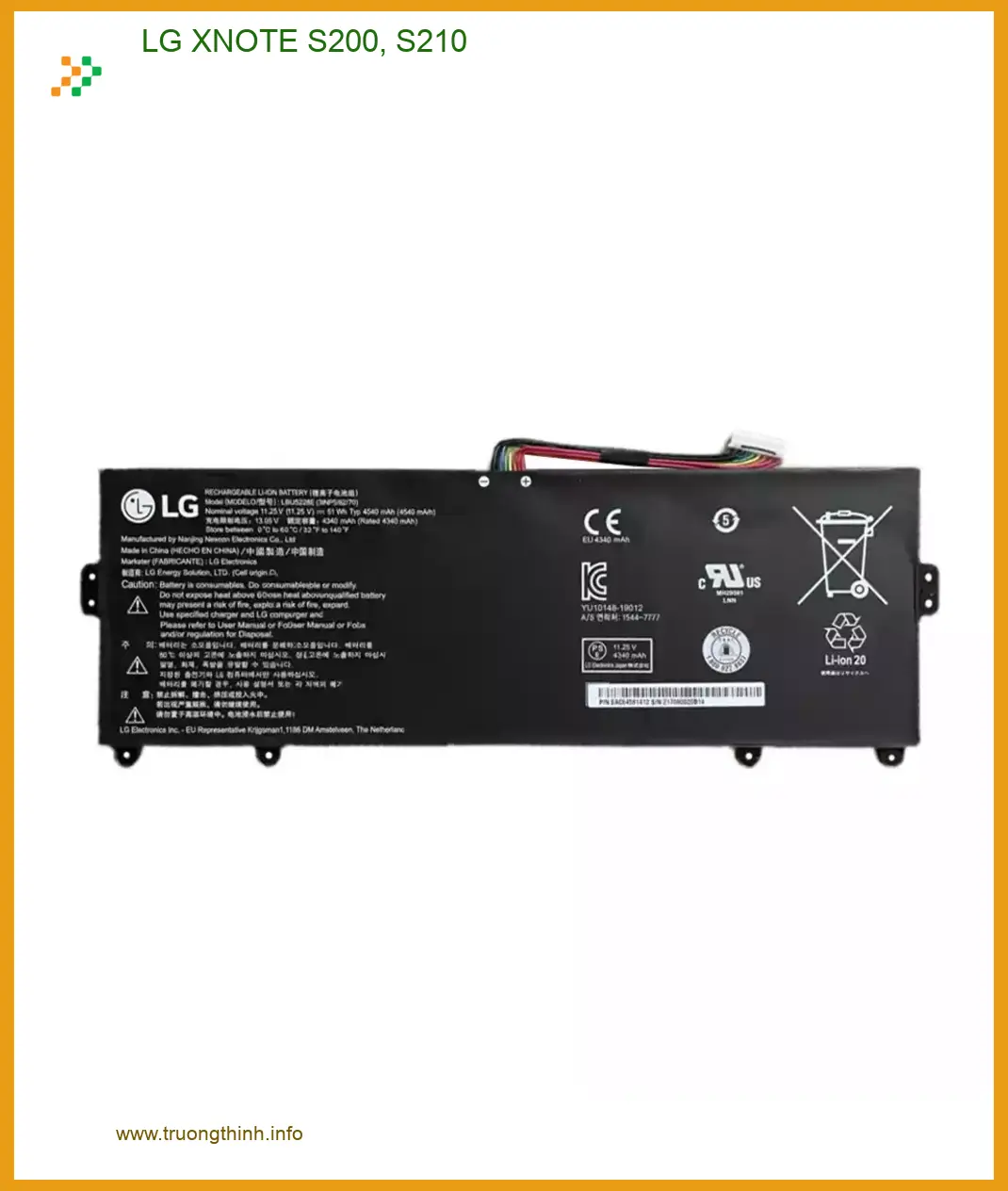 Pin Laptop LG XNOTE S200 S210 - Trung Tâm Thay Pin Nhanh Gần Đây
