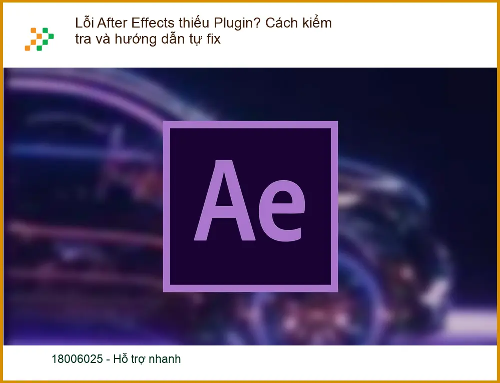 Thủ thuật Phần mềm Lỗi After Effects thiếu Plugin? - Trung tâm sửa chuyên nghiệp TPHCM